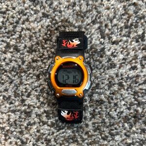 Orange and Black Sporty kids watch with Digital Display